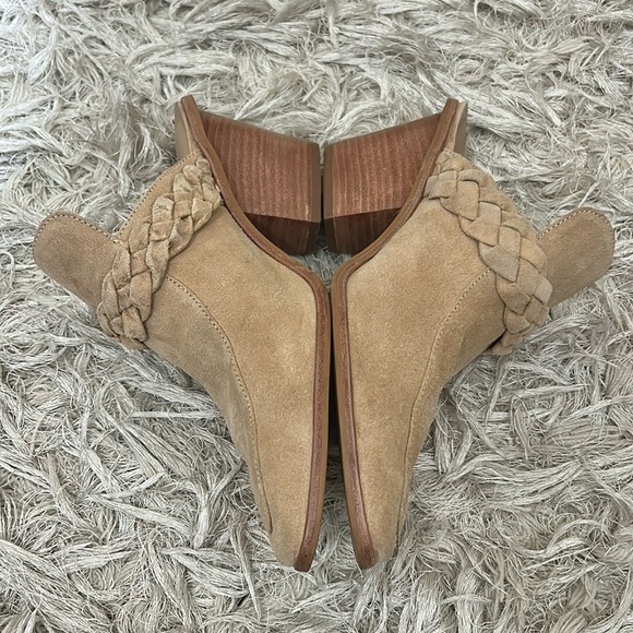 KAANAS Turin Beige Suede Pointed Toe Braided Mule Loafers size 9 - Picture 5 of 7